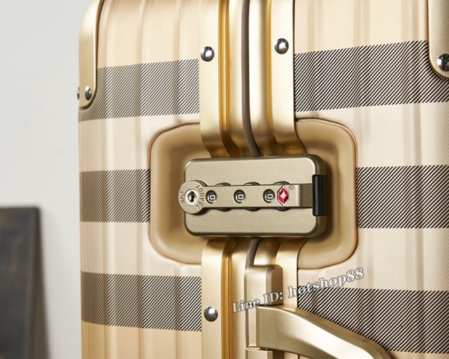 RIMOWA X BURBERRY行李箱四輪拉杆箱 日默瓦BURBERRY全鋁鎂合金新款拖箱 gdx1252